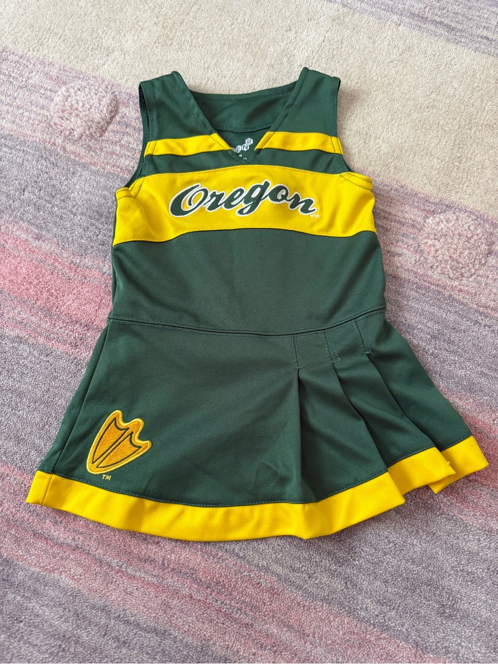 Oregon Ducks Cheer Dress | Green + Yellow | Size 24M